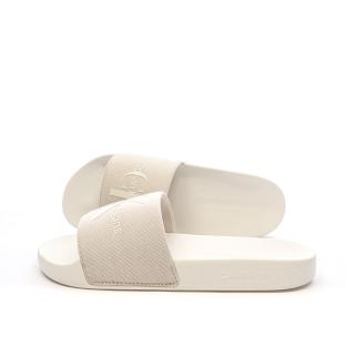 Claquettes Beige Femme Calvin Klein Jeans Slide Monogram pas cher