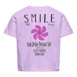 T-shirt Mauve Fille Kids Only Sun-veras Flower vue 0
