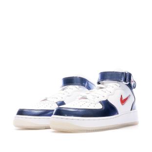 Baskets Blanches/Bleu Mixte Nike Air Force 1 Mid vue 0