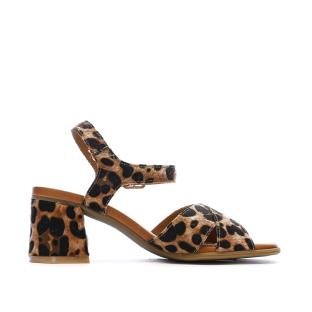 Sandales Marron/Noir Femme Carmela Leopardo vue 0
