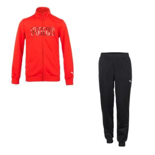 Survêtement Noir/Rouge Garçon Puma S2k Girl Polysuit pas cher