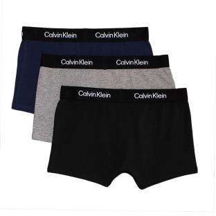 x3 Boxers Noir/Gris Garçon Calvin Klein Jeans Trunk vue 2