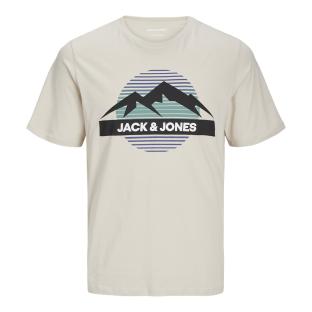 T-Shirt Beige Homme Jack & Jones Peak Neck pas cher
