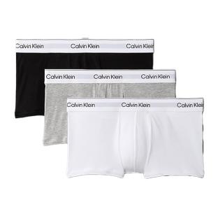 x3 Boxers Noir/Gris/Blanc Homme Calvin Klein Low Rise Trunk pas cher