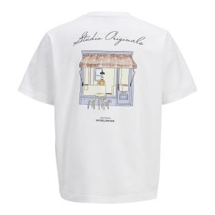 T-shirt Blanc Homme Jack & Jones Lington vue 4