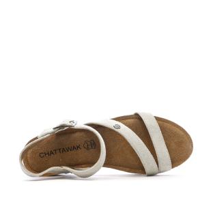 Sandales Grises Clair Femme Chattawak Laspinas vue 0