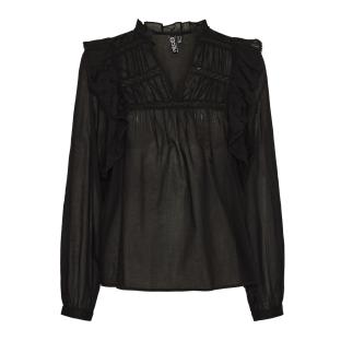 Blouse Noir Femme Pieces Makenna pas cher
