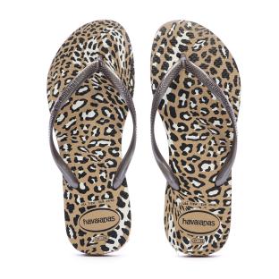 Tongs Marron Femme Havaianas Slim Animals Infradito vue 0