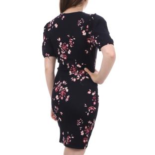 Robe Tulipe Marine/Rose à fleurs Femme Vero Moda Elisa vue 2