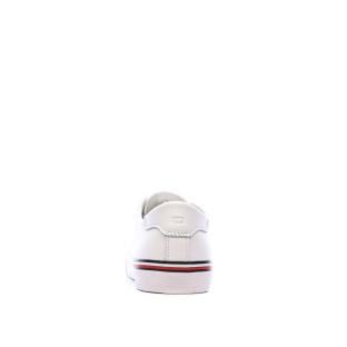 Baskets Blanches Cuir Homme Tommy Hilfiger Core Corporate Vulc vue 3