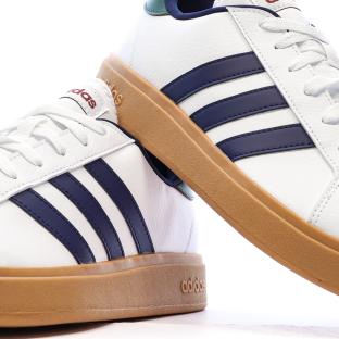Baskets Blanches/Marines Homme Adidas Grand Court Base 2.0 vue 7