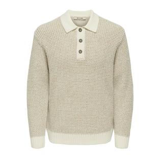 Polo Manches Longues Beige Homme Only & Sons Salf vue 0