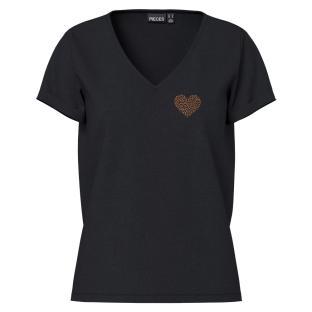 T-Shirt Noir Femme Pieces Pcoda vue 0