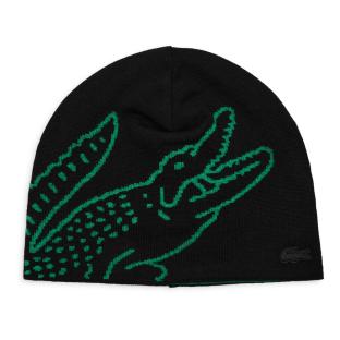 Bonnet Noir/Vert Homme Lacoste Broderie vue 0