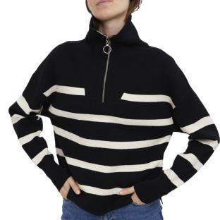 Pull Noir/beige Femme Vero Moda Saba pas cher