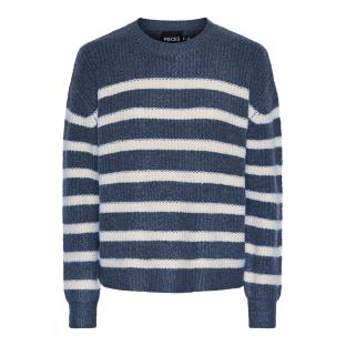 Pull Bleu/Blanc Femme Pieces Klaras vue 0