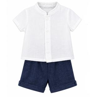 Ensemble Marine/Blanc Bébé P'tit Mome Théo vue 0