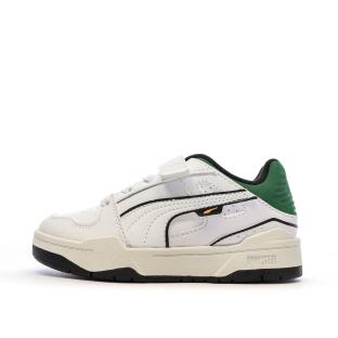 Baskets Blanches/Vertes Garçon Puma Slipstream pas cher