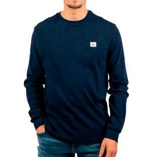 Sweat Marine Homme Calvin Klein Jeans Waffle Badge pas cher
