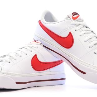 Baskets Blanc/Rouge Femme Nike Court Legacy vue 7
