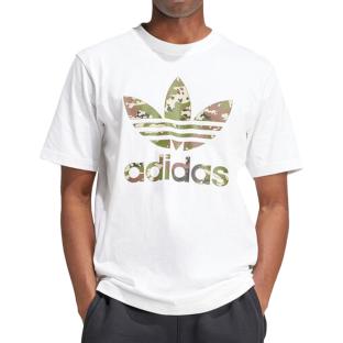 T-shirt Blanc/Kaki Homme Adidas Camo pas cher