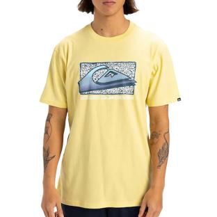T-shirt Jaune Homme Quiksilver Retro Fade Yem pas cher