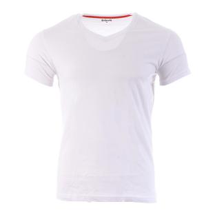 T-shirt Blanc Homme Schott V Neck Basic pas cher