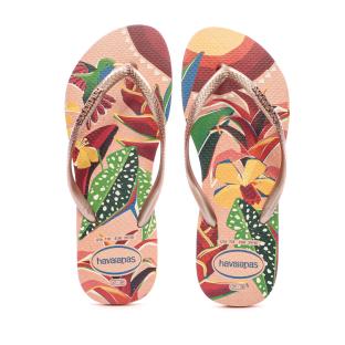 Tongs Rose Femme Havaianas Slim Tropical Peach vue 0