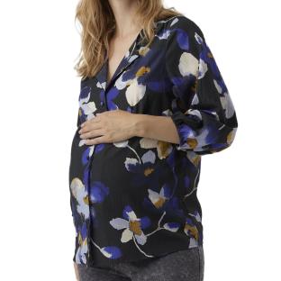 Chemise Noire à Motifs Femme Vero Moda Maternity Shirt Vip pas cher