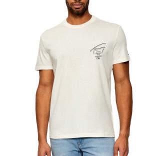 T-shirt Blanc Homme Tommy Hilfiger Tjm Reg Sign City pas cher