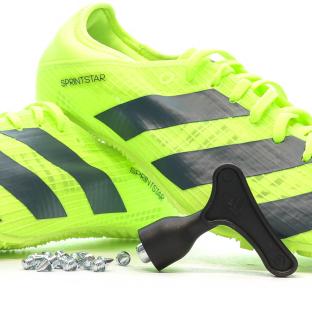 Chaussures d'athlétismes Jaune/Noire Homme Adidas Sprintstar vue 7