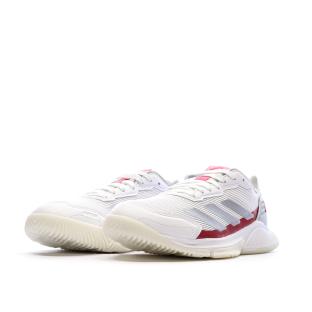 Chaussures de Padel Blanc/Rouge Femme Adidas Courtquick vue 0