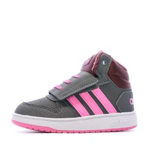 Baskets Grises Fille Adidas Hoops Mid 2.0 I pas cher