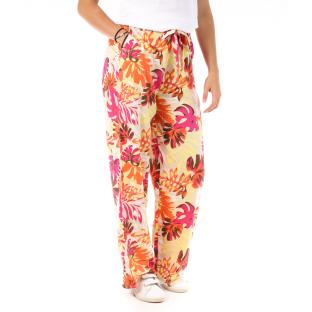 Pantalon Orange à fleurs Femme Only Nova Life Palazzo pas cher