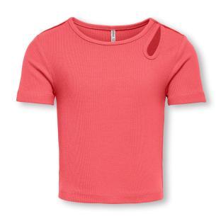 T-Shirt Rouge Fille Kids ONLY Cutout Top vue 0