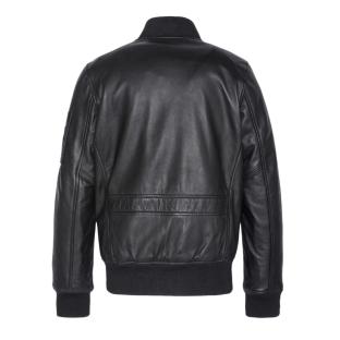 Blouson cuir Noir Homme Schott LCBOMBA vue 2
