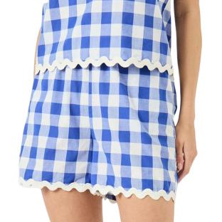 Short Vichy Bleu/Blanc Femme YAS Yaslura vue 0