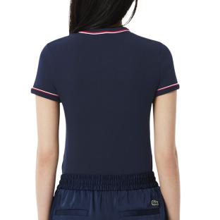 T-shirt Marine Femme Lacoste Contrast Accent vue 0