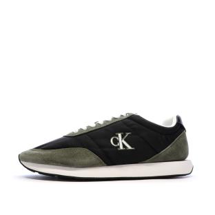 Baskets Noir/Kaki Homme Calvin Klein Jeans Retros pas cher