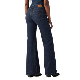 Jean Bleu Brut Femme Levi's Ribcage Bells Med Indigo vue 2