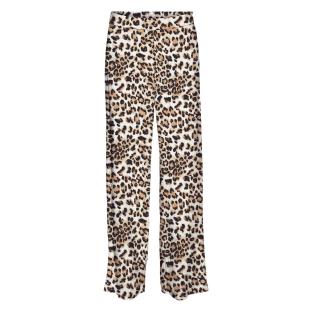 Pantalon Fluide Beige/Noir/Orange à Motifs Animalier Femme Vero Moda Easy Joy pas cher