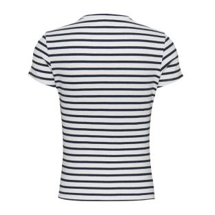 T-shirt Marinière Blanc Femme Tommy Jeans Slim Essential vue 2