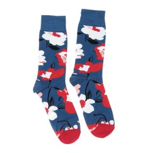 Chaussettes Bleu/Rouge Mixte Stella Green Fleurs pas cher