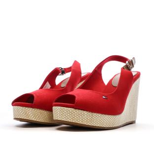 Sandales Compensées Rouge Femme Tommy Hilfiger Iconic Elena vue 6