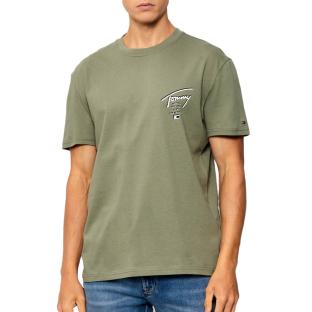 T-shirt Kaki Homme Tommy Hilfiger Tjm Reg Sign City pas cher