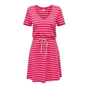 Robe à Rayure Rose Femme ONLY 15320317 pas cher