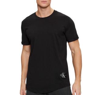 T-Shirt Noir Homme Calvin Klein Jeans Badge Turn Up Sleeve pas cher