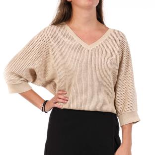 Pull Beige Femme Freeman Porter Paross vue 0