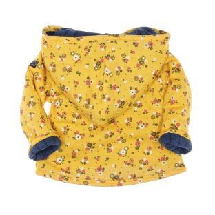 Veste réversible Bleu/Jaune à fleurs Fille EOM Ezeima vue 4