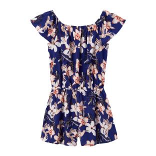 Combishort Bleu à fleurs Fille Name it Vinaya pas cher